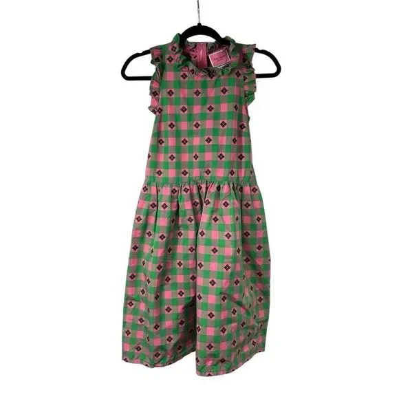 kate spade | Dresses | Kate Spade Pink Green Plaid Ruffle Trim Short Sleeve  Sz 4 Womens | Poshmark